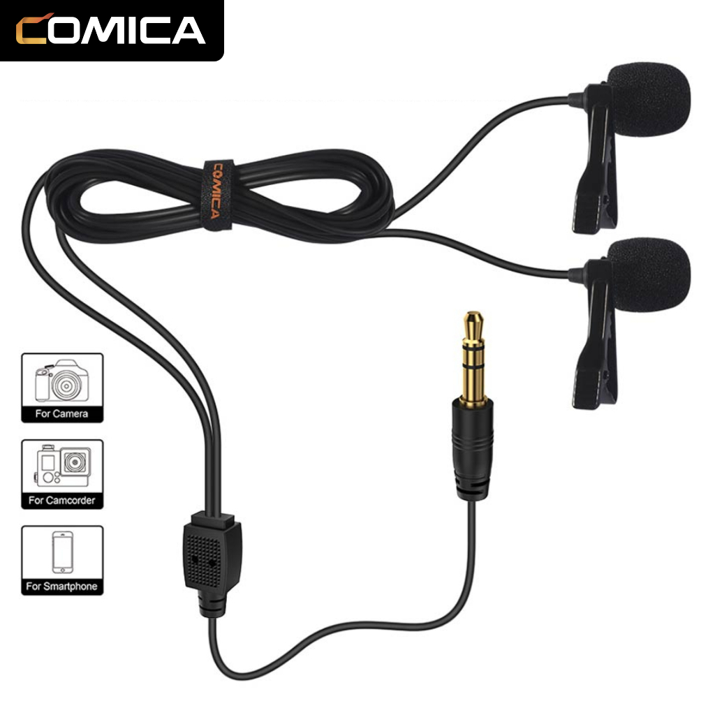COMICA CVM-SM-O1 Omni-directional Lavalier Lapel Microphone With 3.5mm TRS Jack, Clip-on Condenser Mic For DSLR Camera, BoomX-D, Sennheiser, And Other Wireless Transmitter(3.94ft