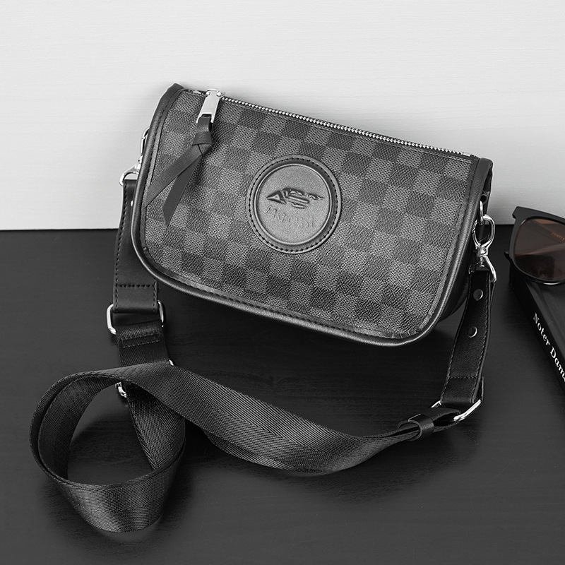 New Fashion Simple Sling Bag Leather Crossbody Bag Men Small Shoulder