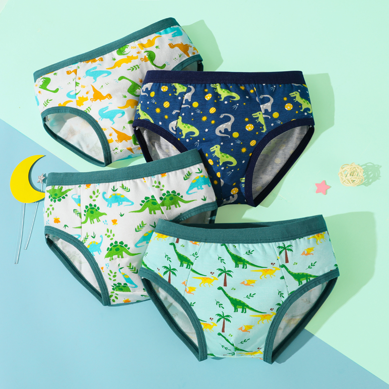 4 Pcs/Set Soft Cotton Kids Boy Underwear Baby Panties Printed Design ...