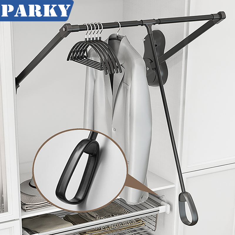 Pull Down Closet Rod Adjustable Width Clothes Rack Clothes Lift Pull ...