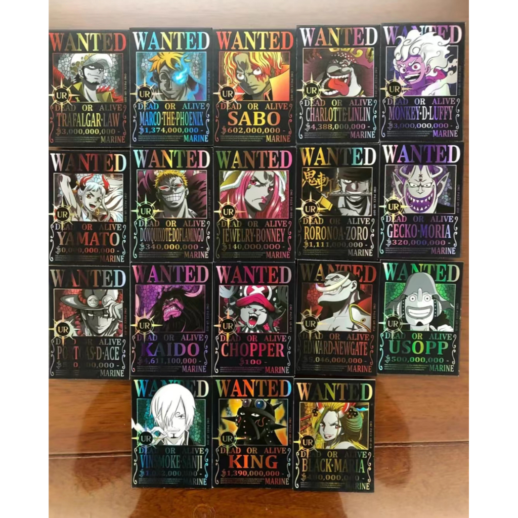 One Piece Character Card Anime Flash Card Collection Rank UR Black Wanted  Set 18PCS | Shopee Malaysia