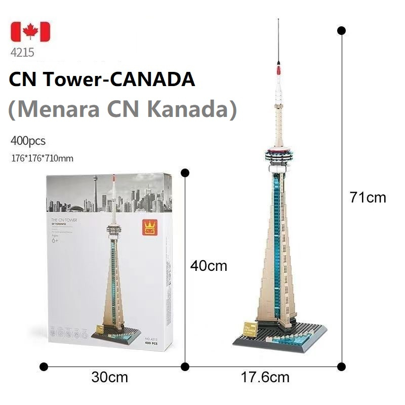 CN Tower(Canada) Building Blocks Kit Compatible Iego Brickse 400 Pcs