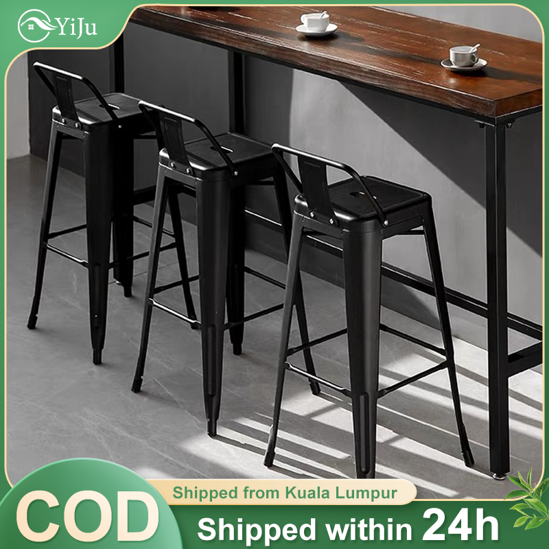 YJ Bar Stool 76CM Tolix Kerusi Makan Kerusi Besi Cafe Chair Metal High ...