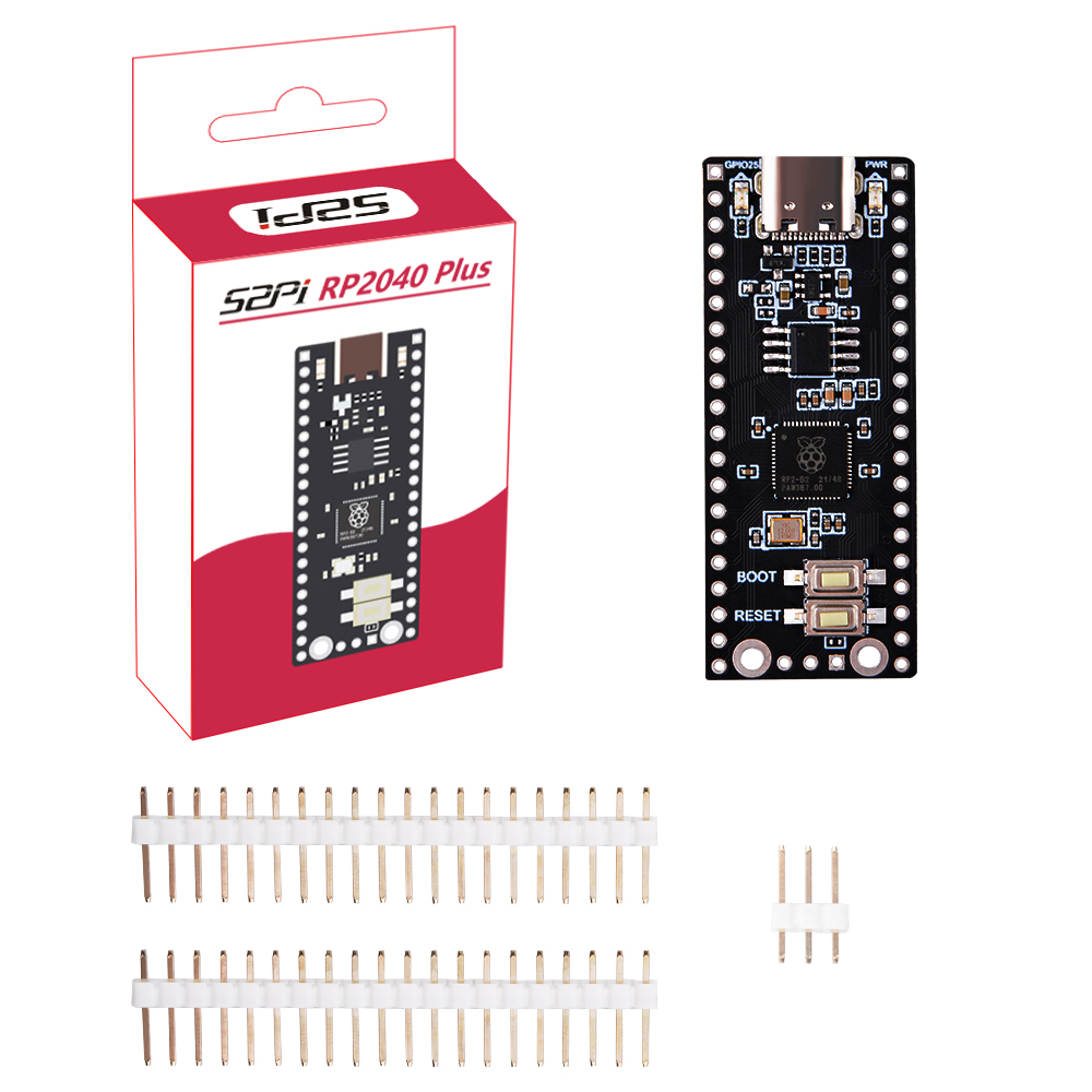 52pi 2pcs Rp2040 Plus With Headers Rp2040 Based Microcontroller Board Dual Arm Cortex M0 4075