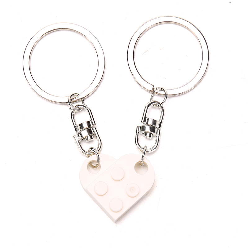 On 2Pcs Love Heart Brick Keychain For Couples Friendship Birthday ...