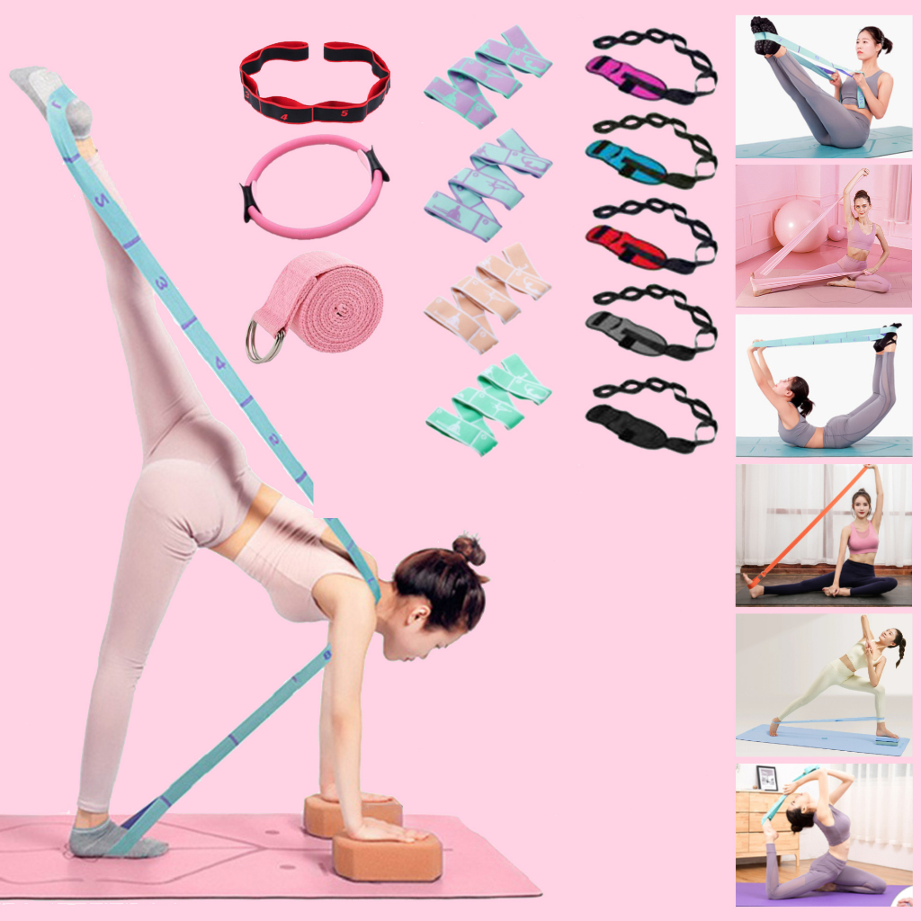Trainbo Stretch Strap Elastic Yoga Stretching Strap Multi-Loop for Physical  Therapy Pilates Dance Gymnastics Exercise Flexible Pilates Stretch Band