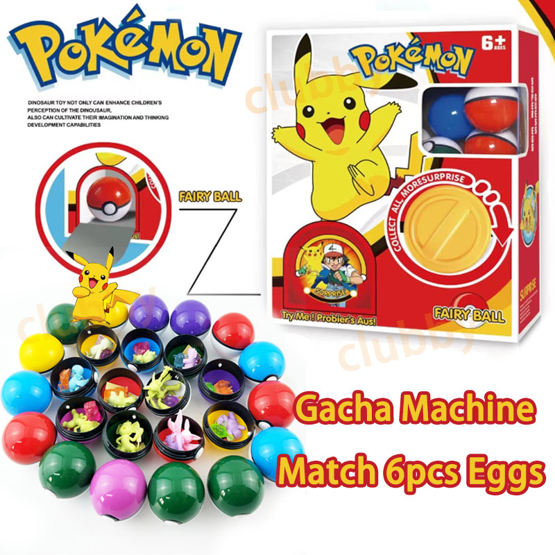 Pokemon Gacha Machine Pikachu Egg Twist Surprise Ball Box Children ...