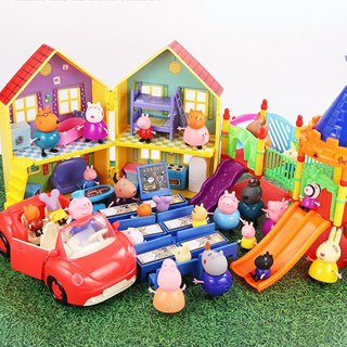 Peppa Pig's Deluxe House Playset Double Sided House + furniture + Boat  Figures