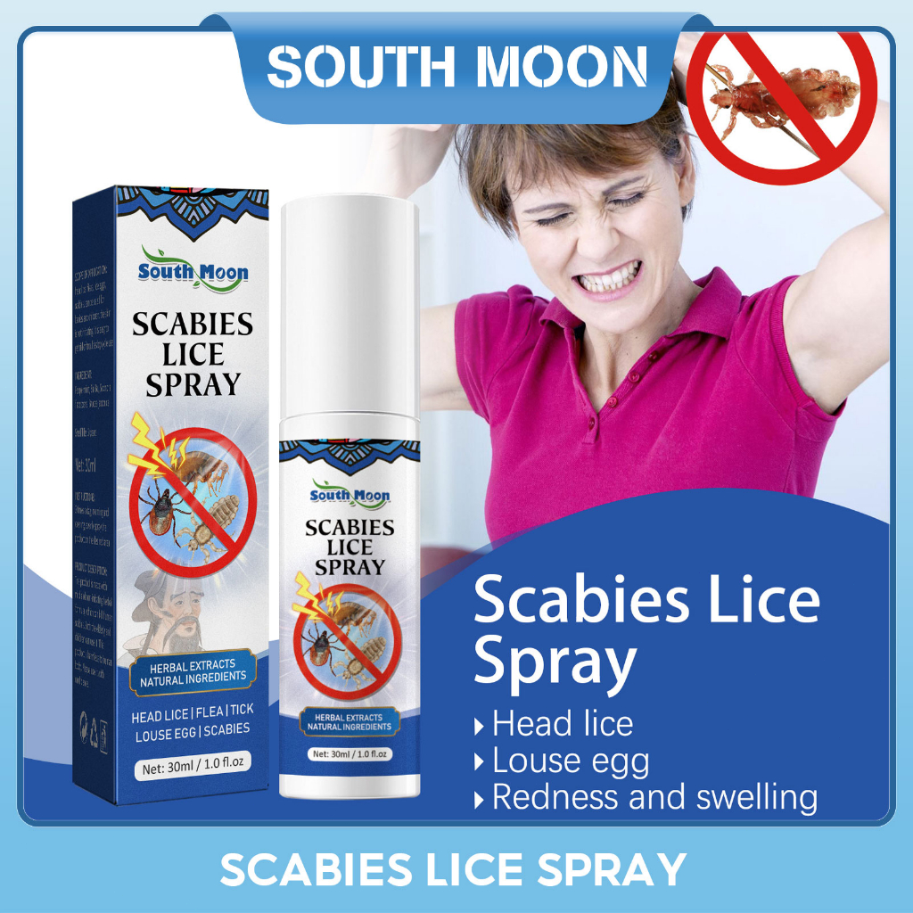 South Moon Scabies Lice Spray 30ml Anti head Lice Agent Head Lice