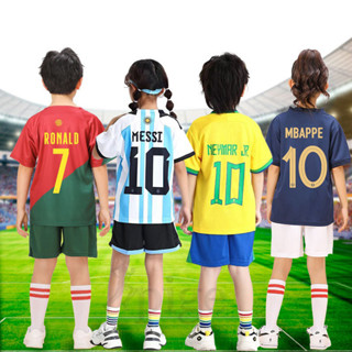 Kids Football Jersey Set 2022 World Cup Argentina Messi / Brazil Neymar /  France Mbappe / Portugal Ronaldo National Team Sports Kids Soccer  Jerseys/baju bola