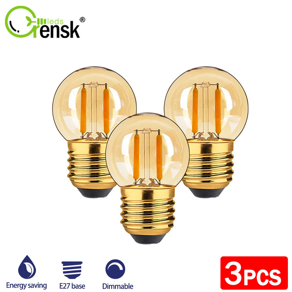 3 Packs E27 Led Filament Bulb 1W 220V Retro Led Edison Bulb Vintage ...