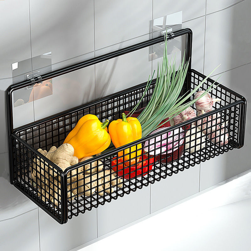 Kitchen Perforation-free Wall Hanging Ginger Garlic Storage Shelving ...