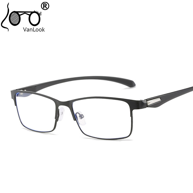 Anti Blue Light Glasses Men Business Style Stainless Steel Metal Specs ...