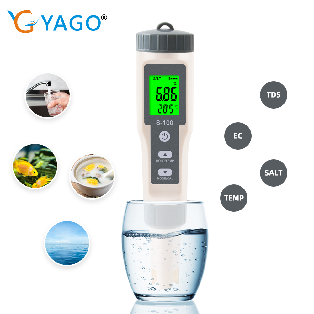 4 In 1 Salt/EC/TDS/TEMP Meter Salt Meter Salinity Tester Waterproof ...