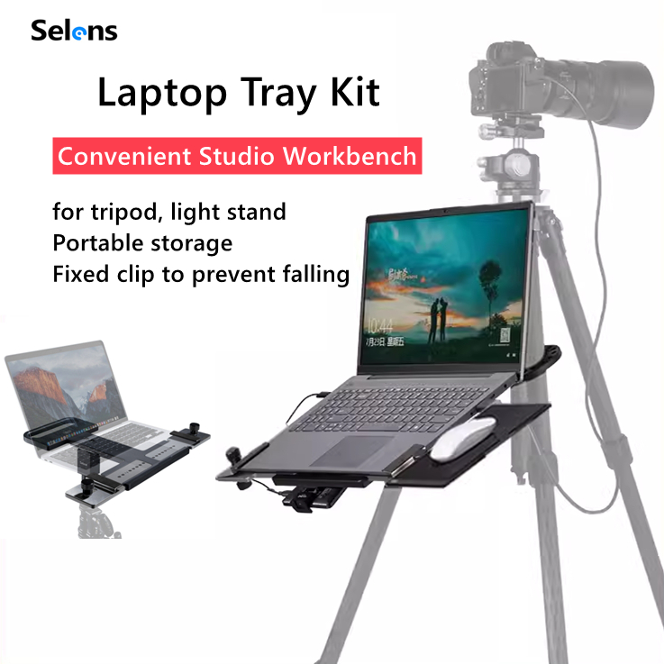 Selens Studio Laptop Tray Holder For Tripod Stand Portable Desk ...