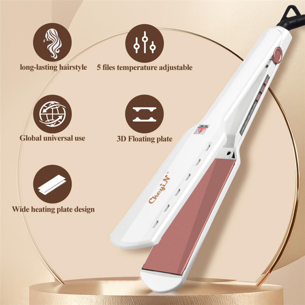 Ckeyin Wide Plates Hair Straightener Professional LCD Display