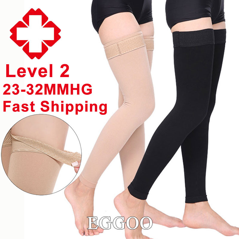 M size; Black] Medical Compression Stockings 23-32mmHg Black Skin Colour  Reduce Varicose Vein Leg Pain Urat Kaki vena varikos Long stockings Thigh  Calf Knee
