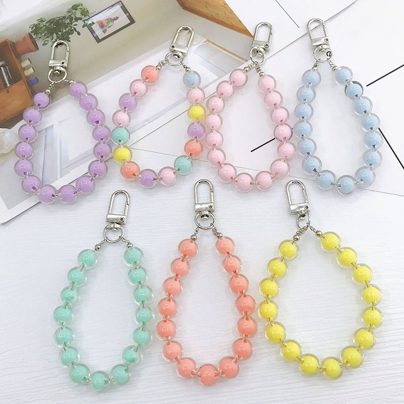 Colorful Keychain Holder Key Rings Beads Pendants Gift Accessories ...