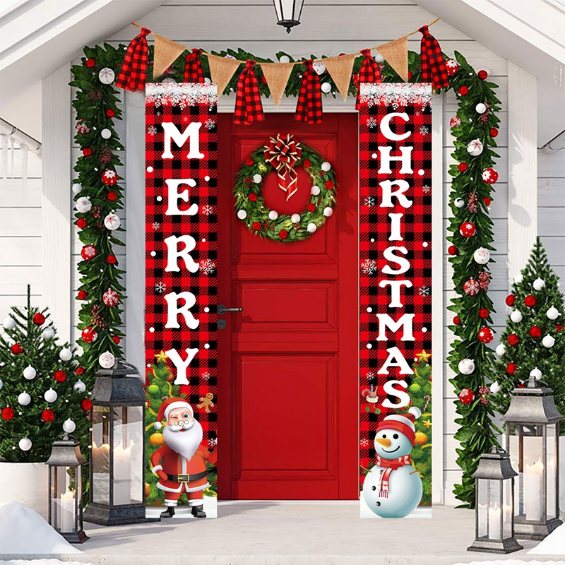 180*30cm Merry Christmas Backdrop Christmas Door Banner Party ...