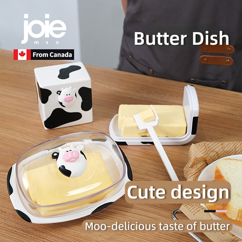 joie MooMoo Butter Storage Buter Dish Cow Butter Container Box with ...