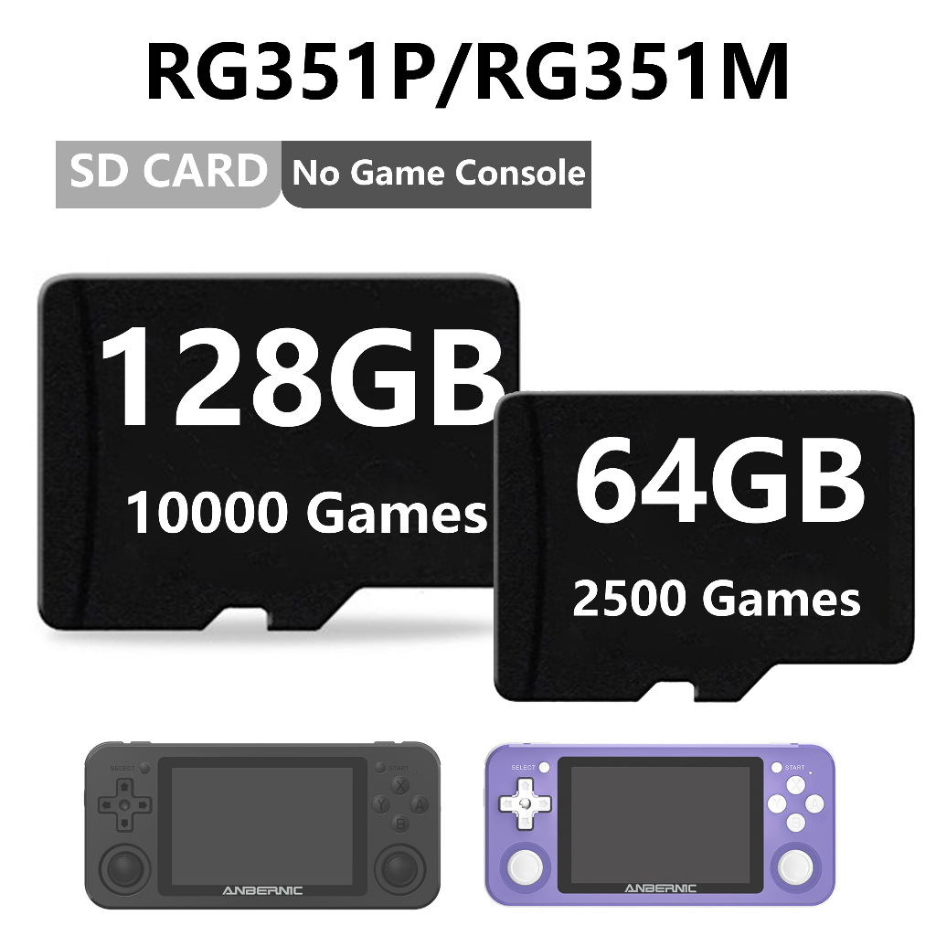 ANBERNIC RG351P RG351M SD Card TF Card Preloaded Games for 128G 64G  Handheld Game Built in 10000+ Games