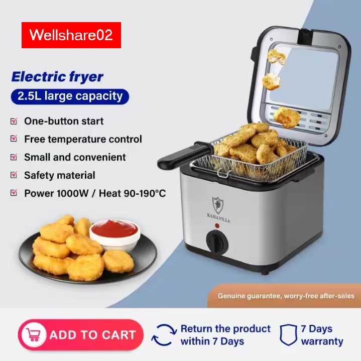 1000W 2.5/3.5L Potable Multifunctional household fryer Kitchen fryer ...
