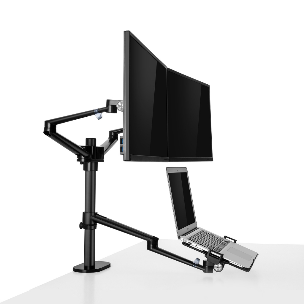 OL-10T Aluminum Height Adjust Desktop Dual 17-32 inch Monitor Holder+12 ...