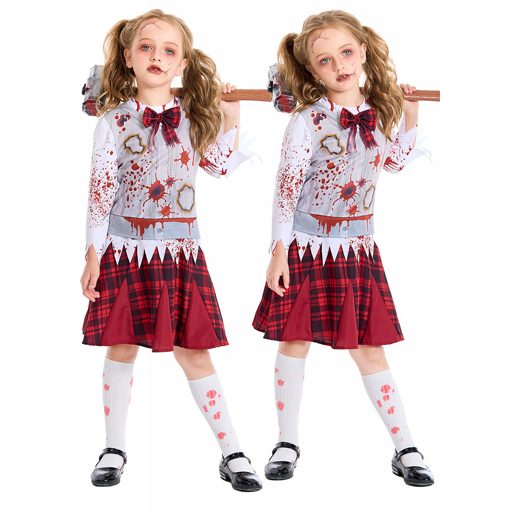 Halloween Horror Campus Costumes Kids Blood Stain Corpse Costume Girl ...