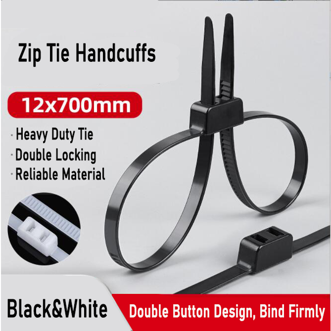Zip Tie Handcuffs, plastic handcuffs Nylon Cable Ties Police Double Zip