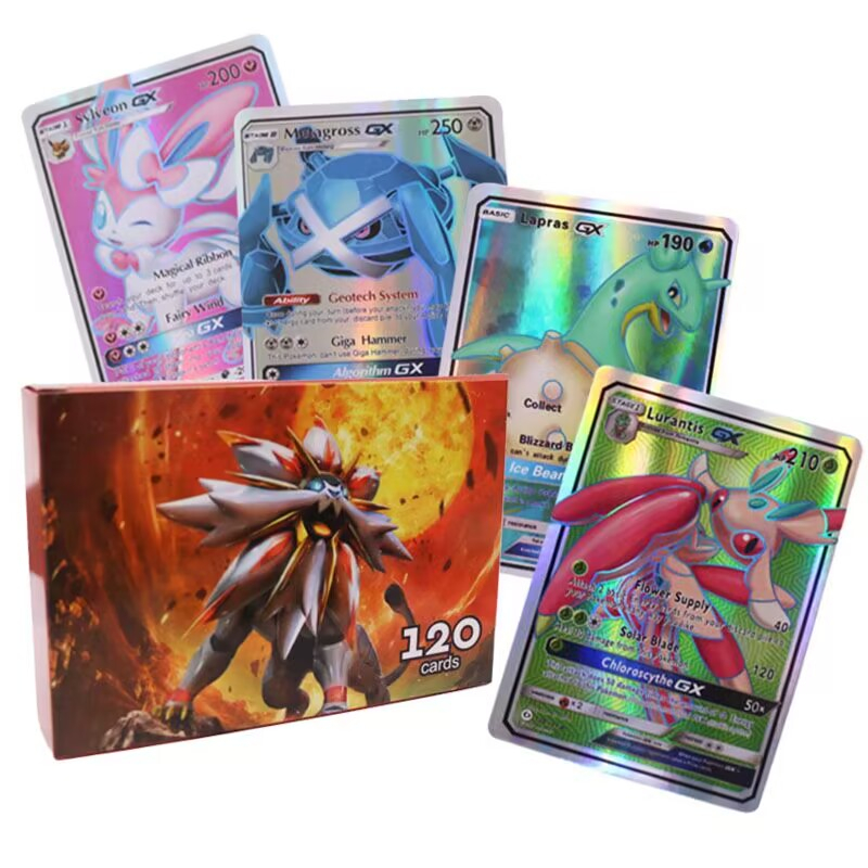 120Pcs/Box Shining Pokemon GX Cards Mega Cards English Charizard ...