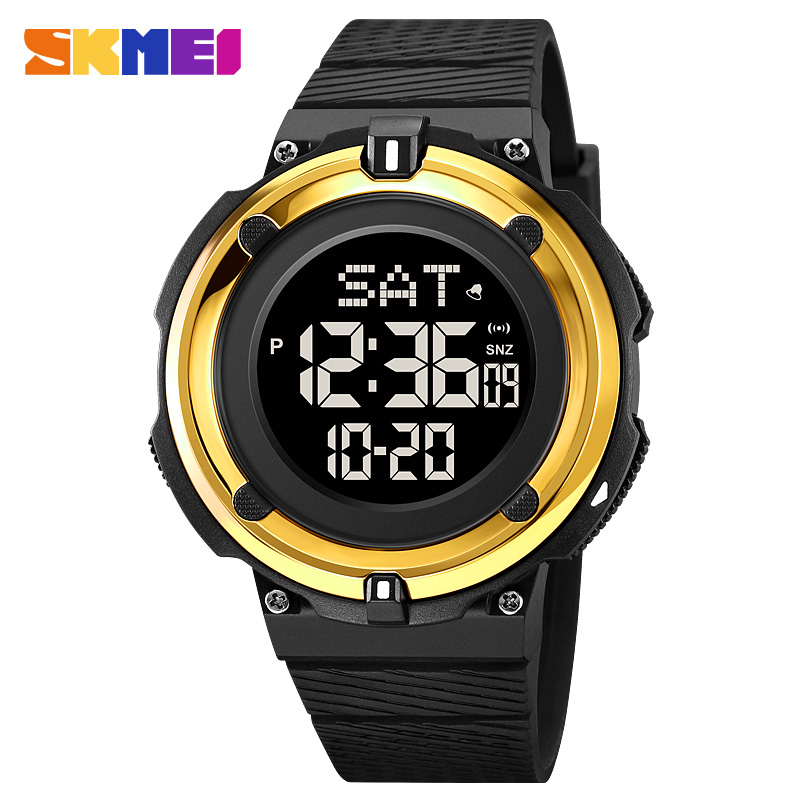 Skmei Digital Watch 50M Waterproof Black Gold Jam Tangan Lelaki Original Model 2010 Shopee Malaysia