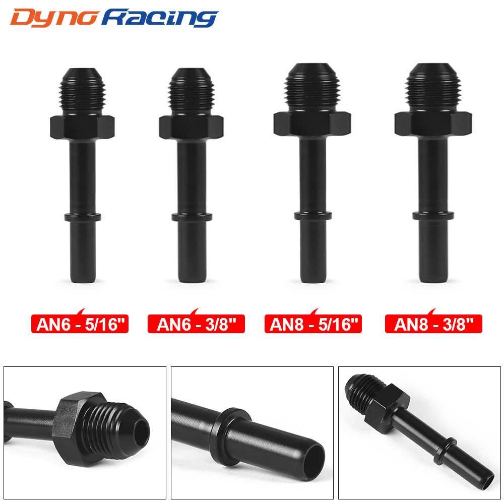 Quick Connect 6AN AN6 AN8 To 5/16" AN8 8AN To 3/8" Male EFI Fuel Line Rail Adapter Black