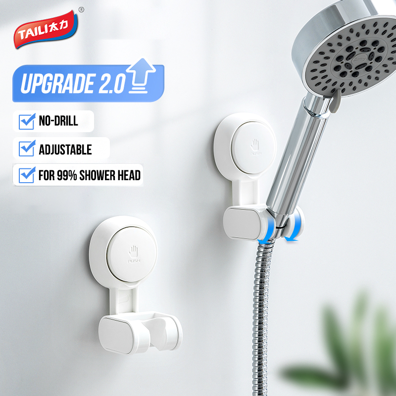 Shower Head Holder Removable Drillfree Reusable Non Hole Punch Rack