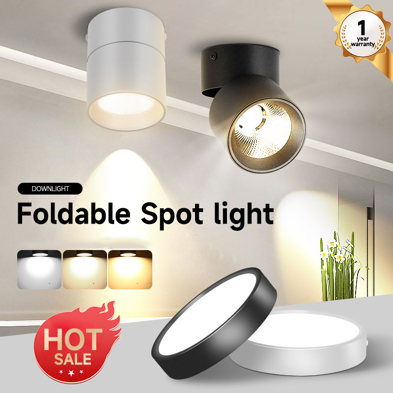 Tri Color Led Downlight Ceiling Light Surface 240V Foldable Spotlight 5