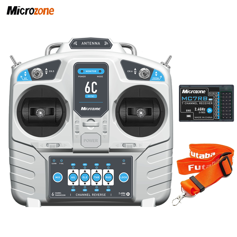 MicroZone MC6C 6C-Mini V2 2.4G 6CH Controller Transmitter MC7RB ...