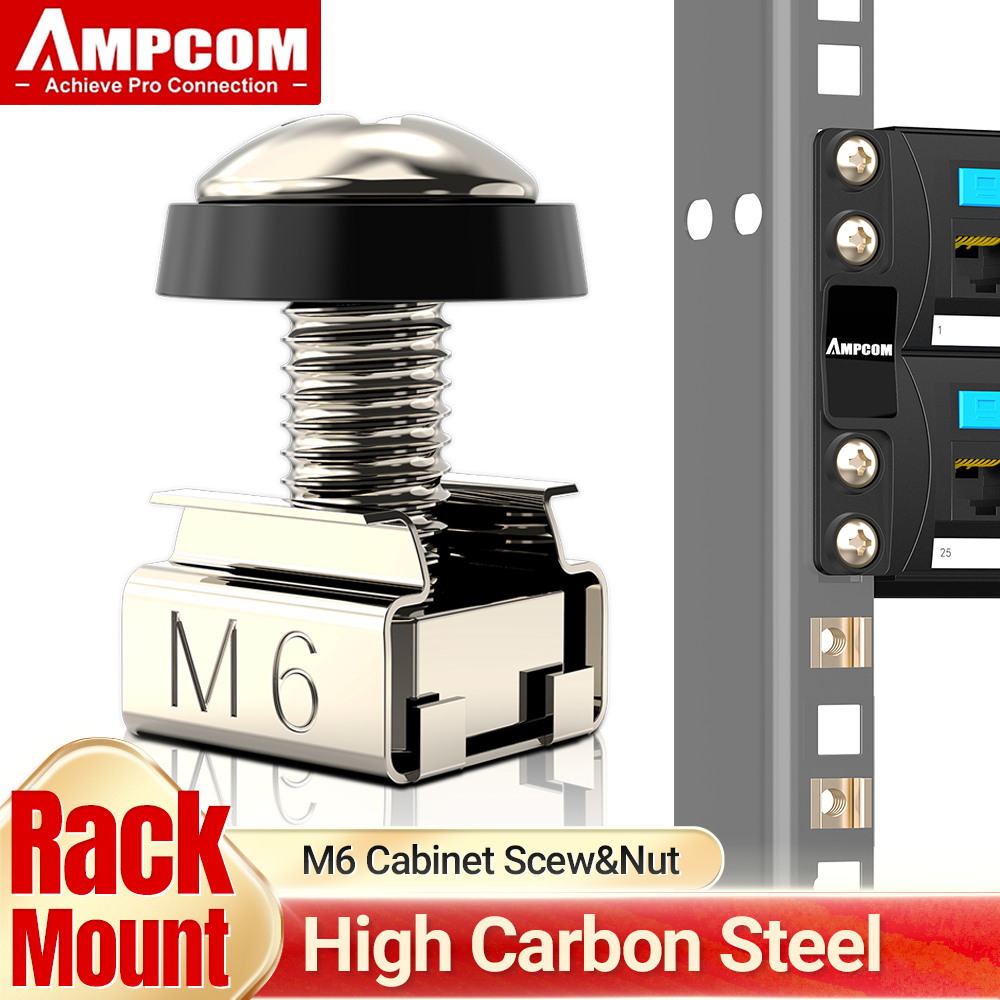 45-Piece M6 X 16mm Rack Mount Kit - Cage Nuts, Screws & Washers For Server Cabinets & Shelves