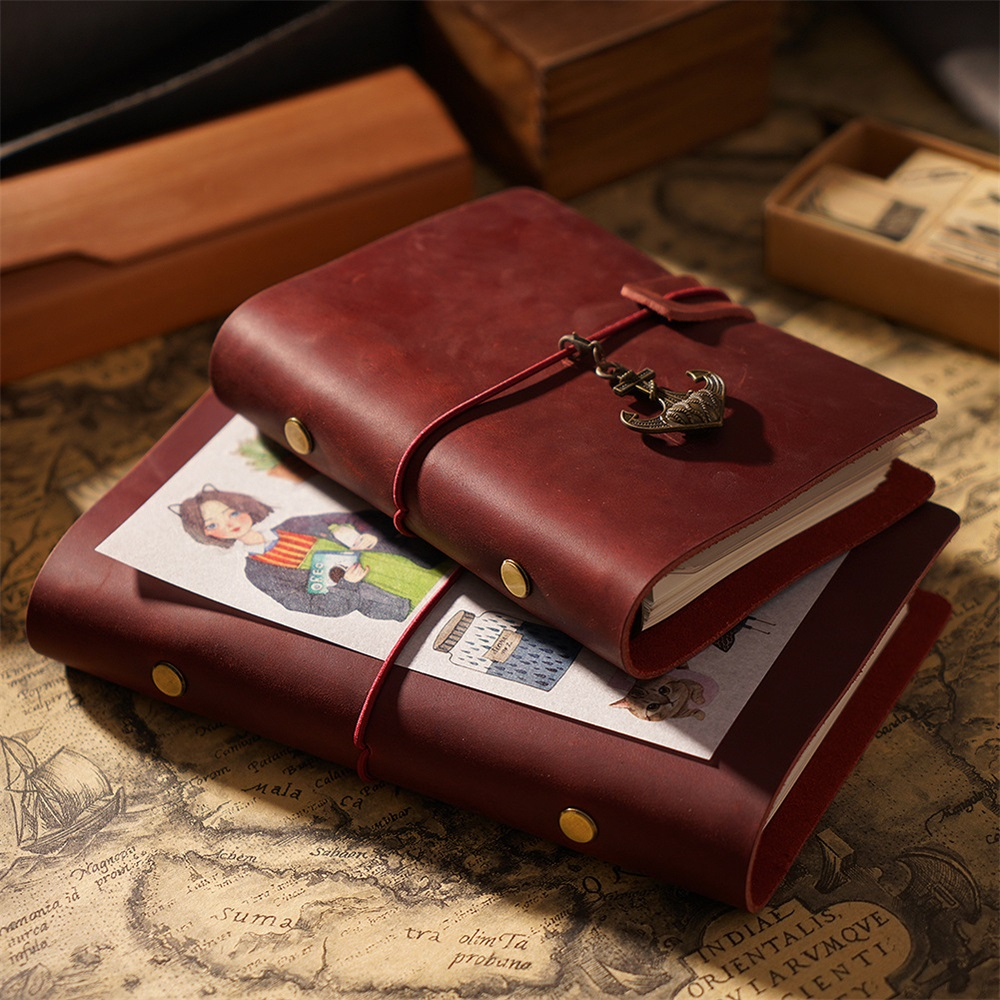 A5 A6 A7 Loose-leaf Notebook Cowhide Leather Journal Planner 192 Pages ...