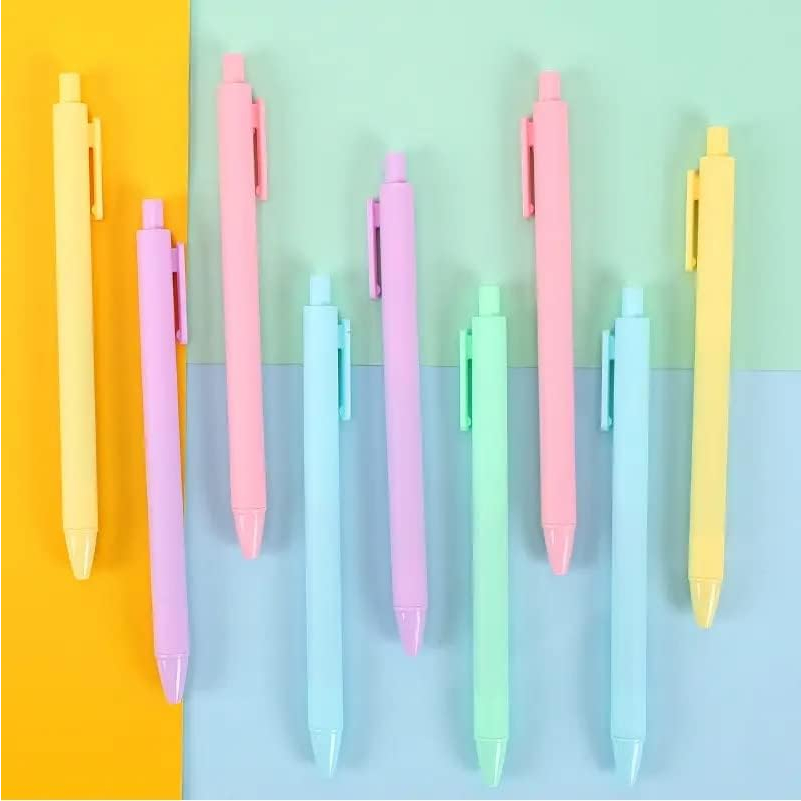 Retractable Pastel Gel Ink Pens, 5 Pack Black Ink Pens, Cute Pens 0.5mm