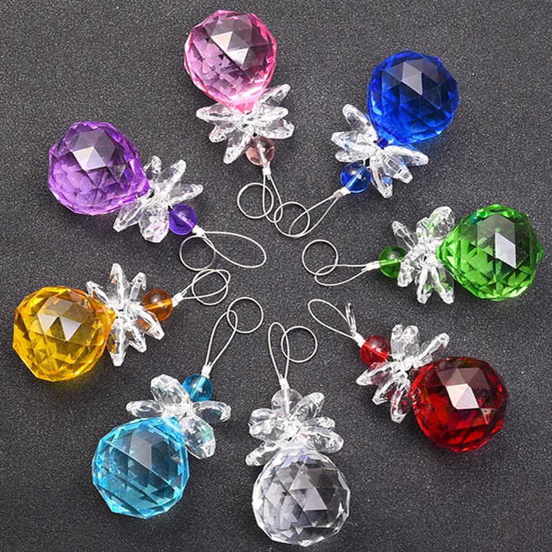 8pcs/set Crystal Ball Prism Suncatcher Rainbow Pendants Maker,Hanging
