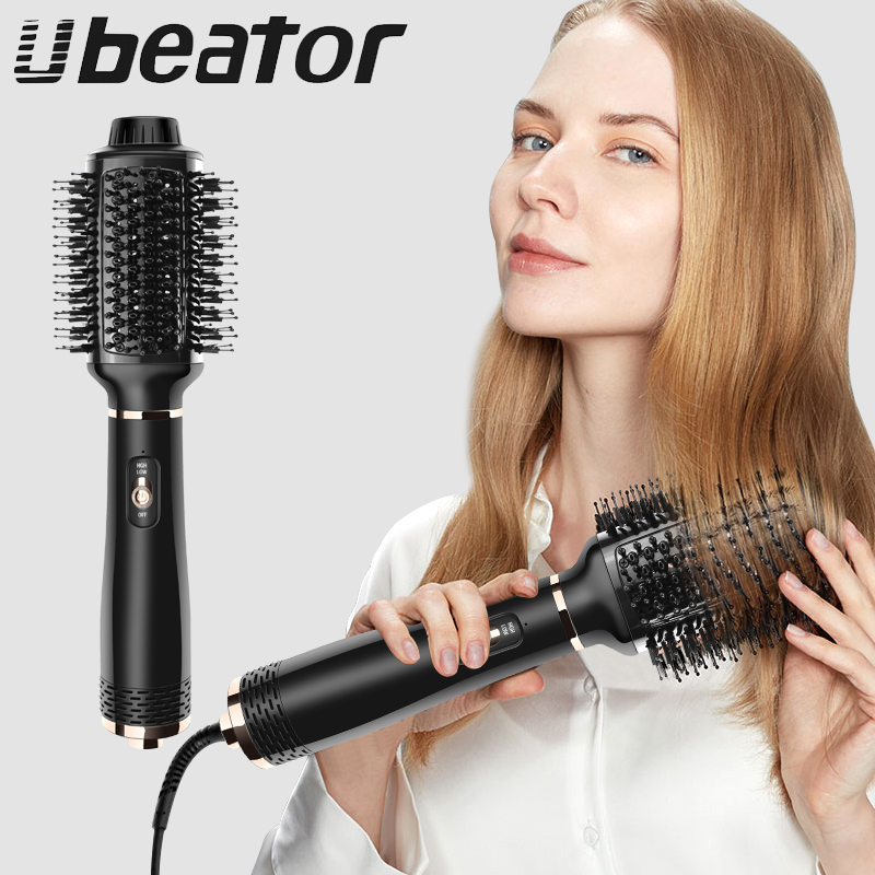 3 In 1 Hair Dryer Hot Air Brush Styler & Volumizer One Step Hair Straightener Curler Electric