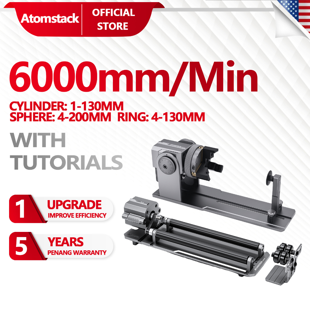 Atomstack Maker R1 Pro Laser Engraver Multifunctional Claw Disc Roller ...