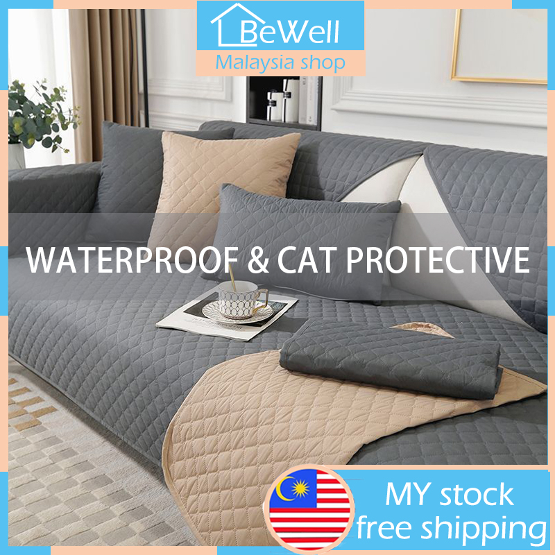 【MY STOCK】Waterproof Sofa Cover 1/2/3/4 Seater Sarung Sofa AntiCat