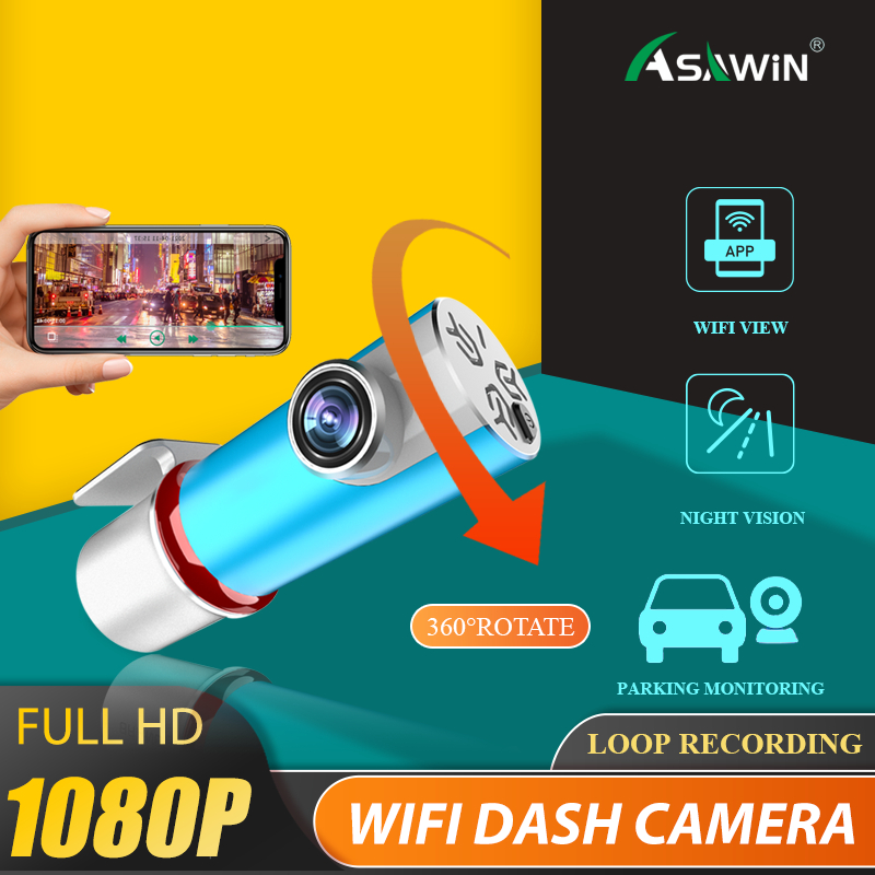 Asawin S35DW WiFi Dash Camera For Car Dvr Full HD 1080P Dashcam WIFI Auto Driving Recorder App
