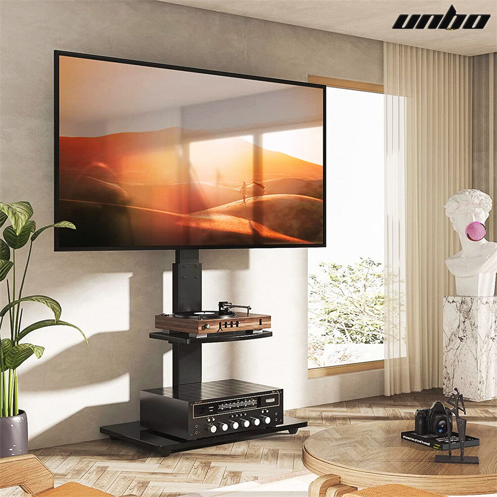 Mobile Floor TV Stand on Wheels Casters Home Display Trolley for most