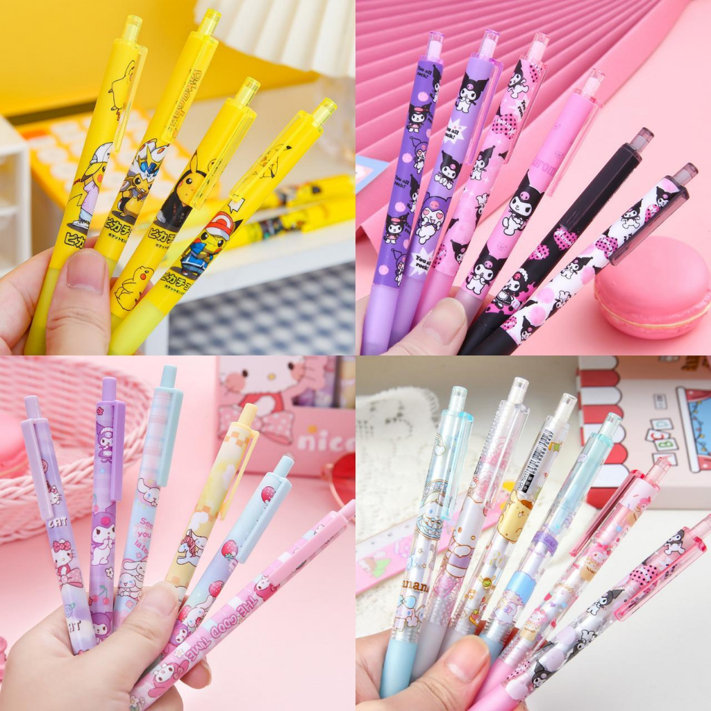 Cartoon Gel Pen Black Press Pen 0.5mm Student Water-based Pen Signature 