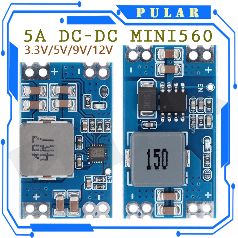 Mini560 / Pro 5A High Efficiency Output 3.3V 5V 9V 12V Step Down DC-DC ...