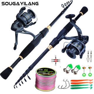 🔥Malaysia Fishing Reel Rod Set 1.8-2.1m Spinning Fishing Rod 1000