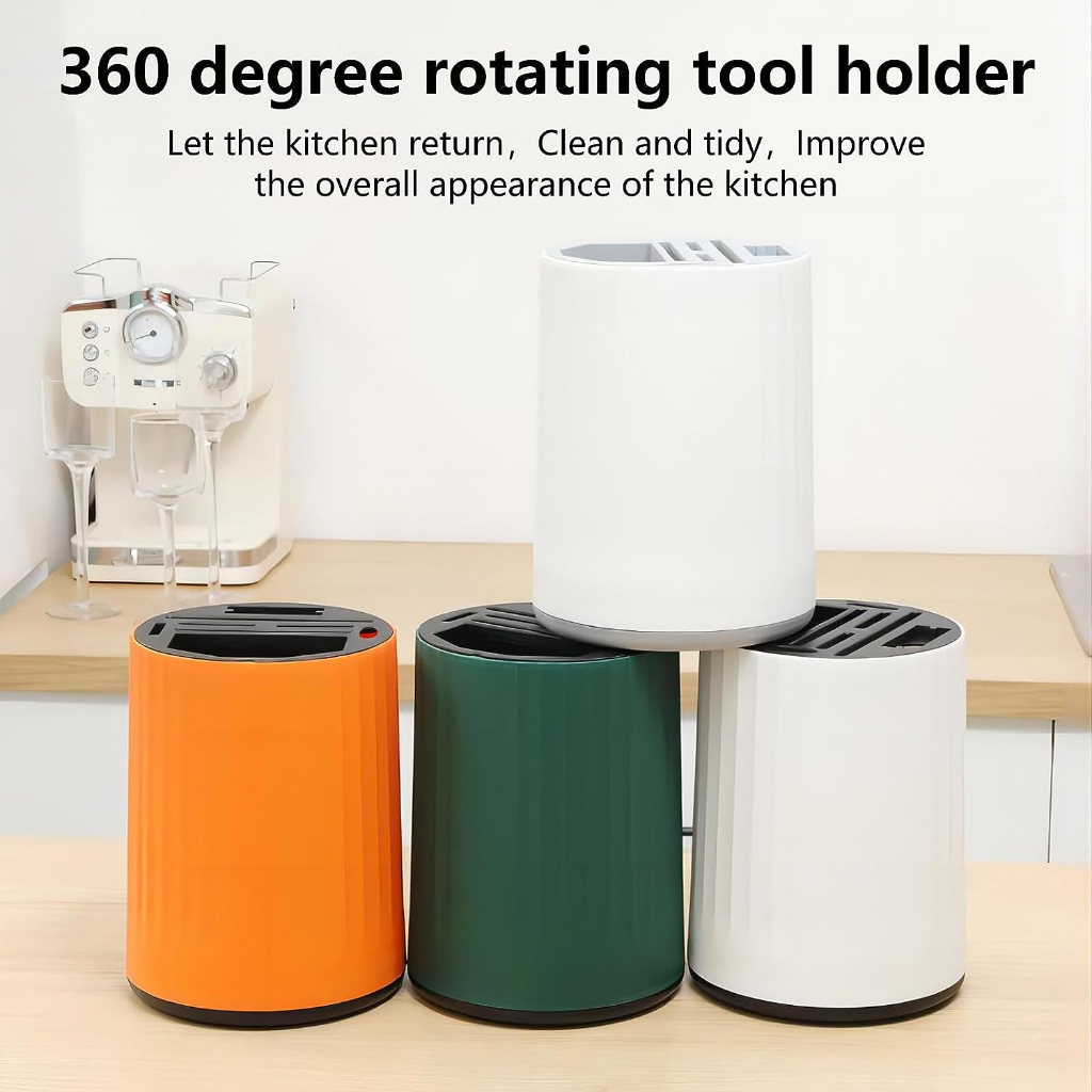 Cutlery Holder 360° Rotating Multifuntion Knife Chopstick Holder Spoon ...