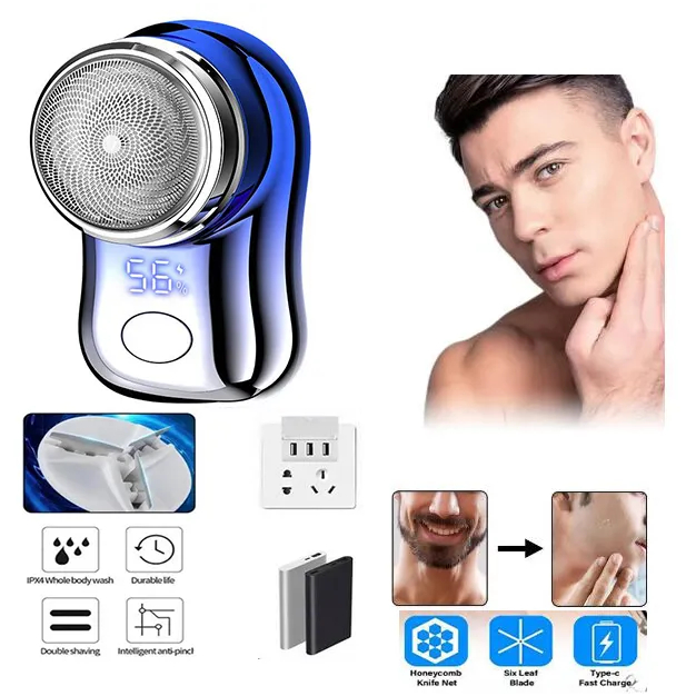 Mini Electric Shaver Men's Portable Electric Shaver Washable Beard ...