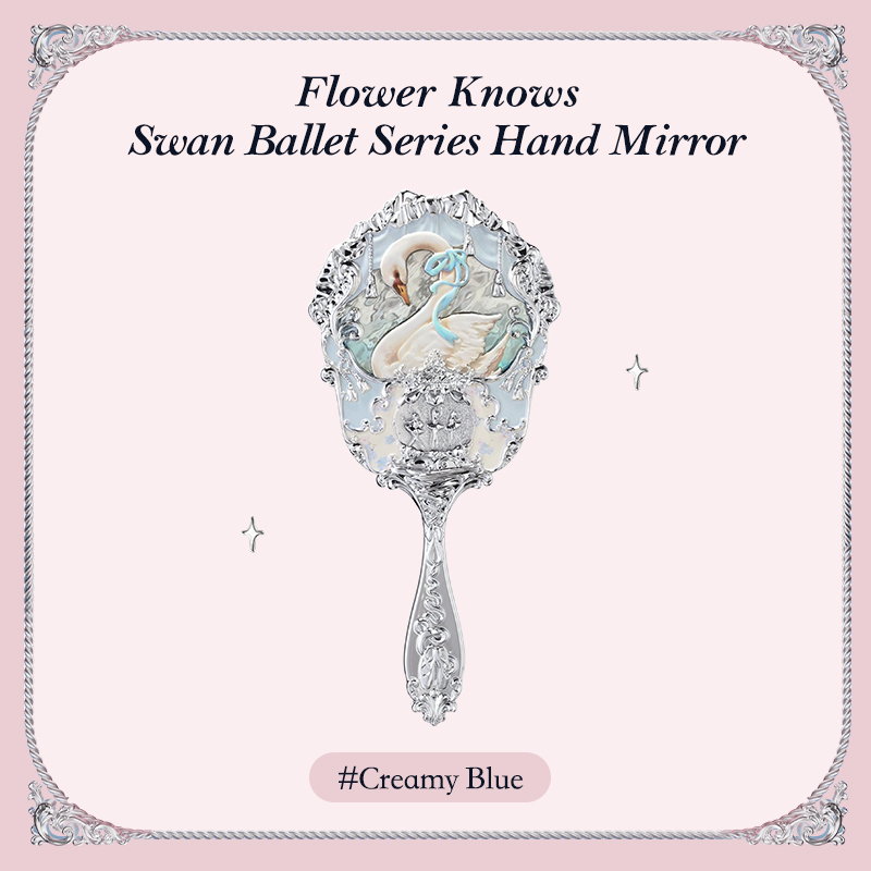 Product image Flower Knows Swan Ballet Series Hand Mirror 3 Types Makeup Tools [GIFT] Creamy Blue